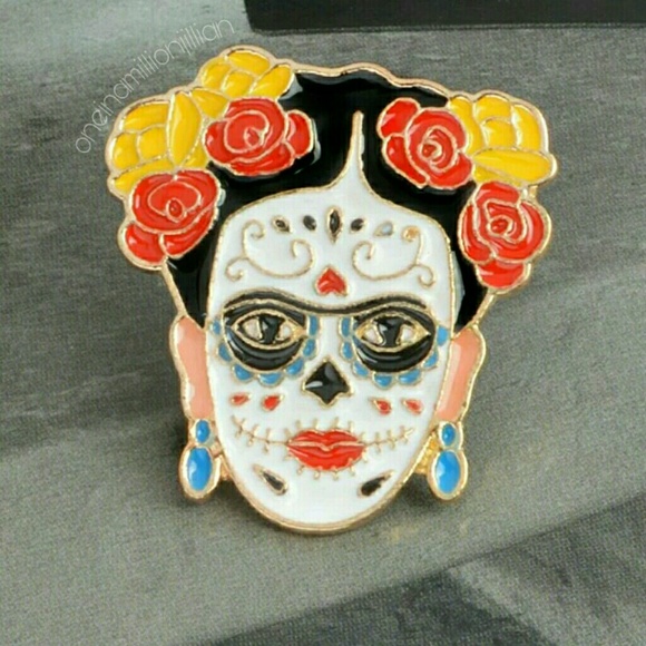 Jewelry - Frida Kahlo Day of the Dead/Sugar Skull Pin